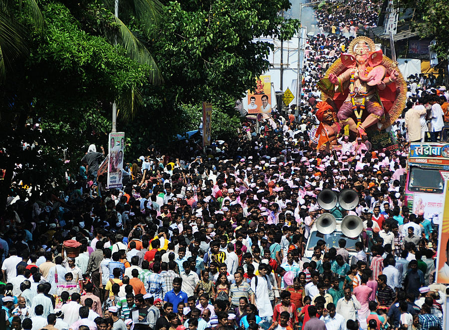 Ganesha Procession Rally Photograph by Money Sharma - Fine Art America