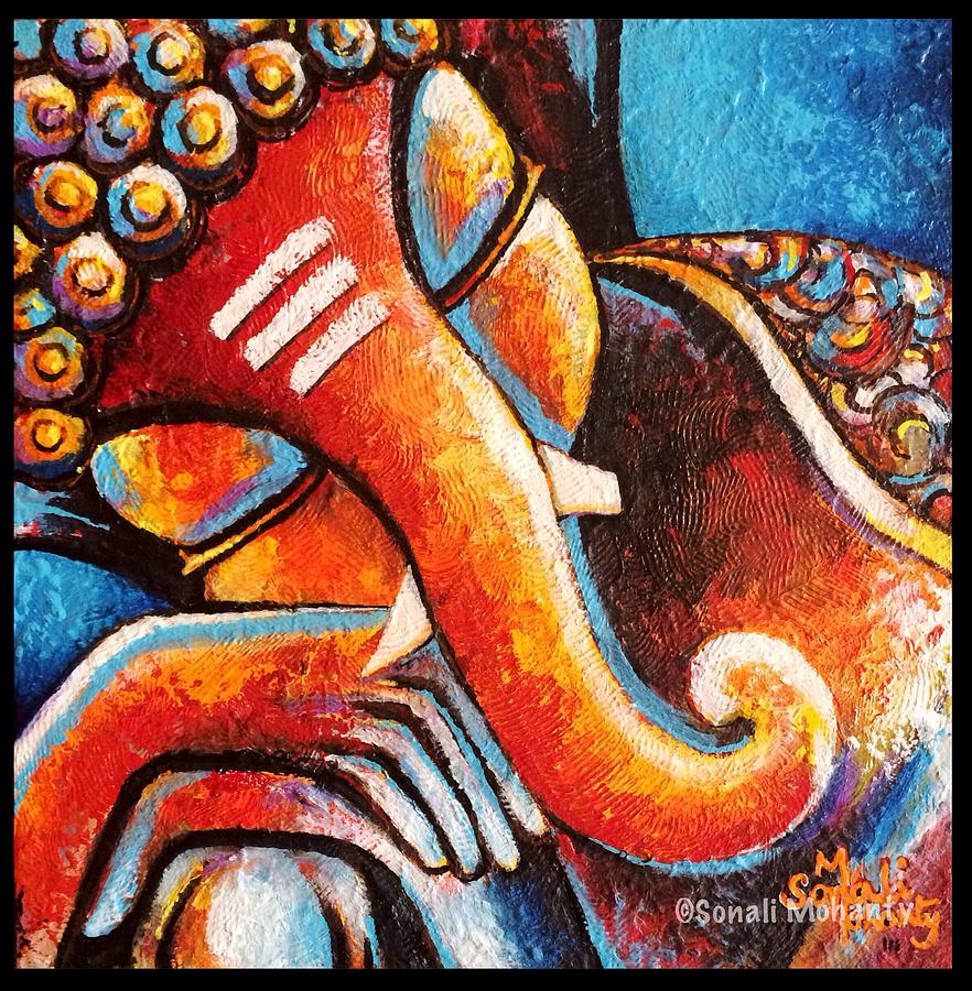 Ganesha Painting - Ganesha the divine sleep by Sonali Mohanty