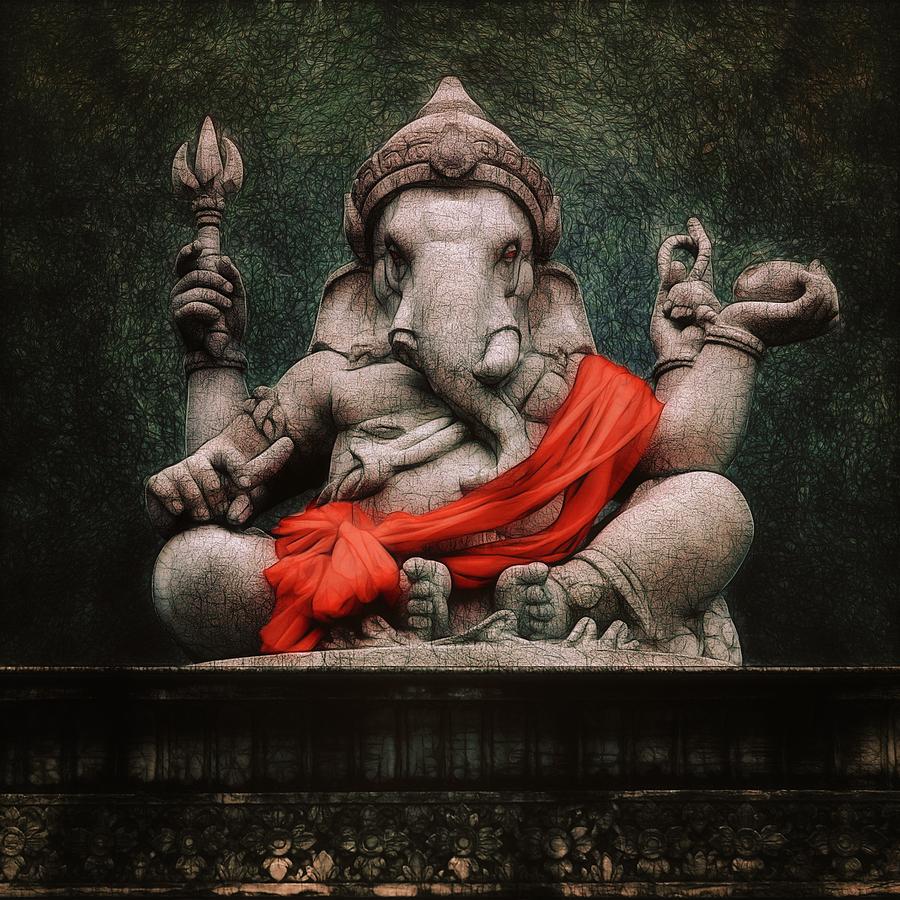 Elephant Digital Art - Ganesha v.2 by Sippapas Thienmee