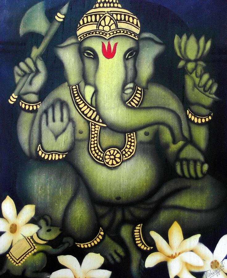 Elephant Painting - Ganesha by Vishwajyoti Mohrhoff