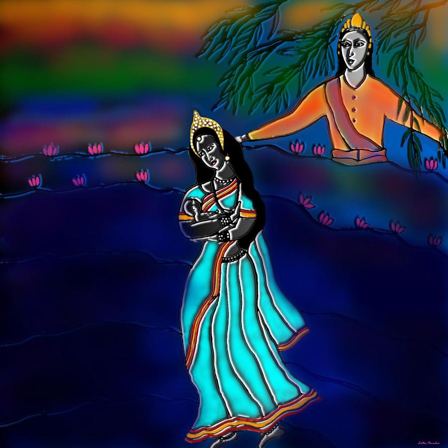 Ganga Devi and Santhanu Digital Art by Latha Gokuldas Panicker