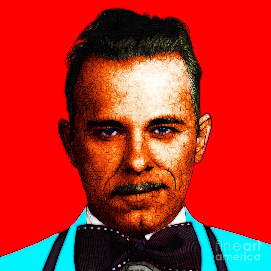 John Dillinger 13225 Red Color Sketch Style Photograph by Wingsdomain Art and Photography