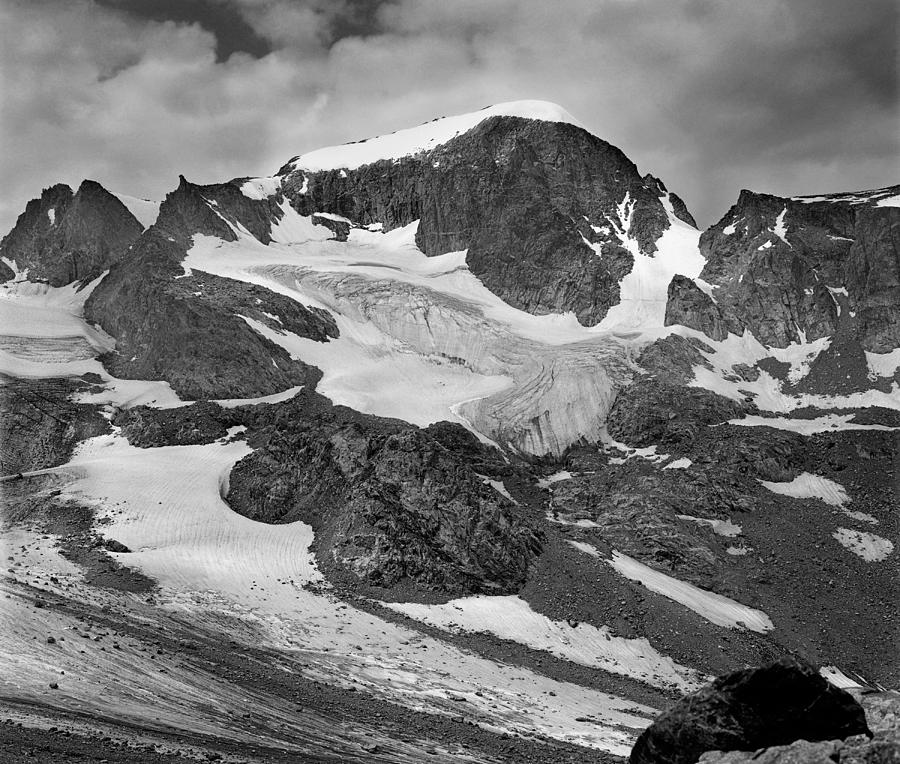 509427-BW-Gannett Peak and Gooseneck Glacier, Wind Rivers Photograph by Ed  Cooper Photography