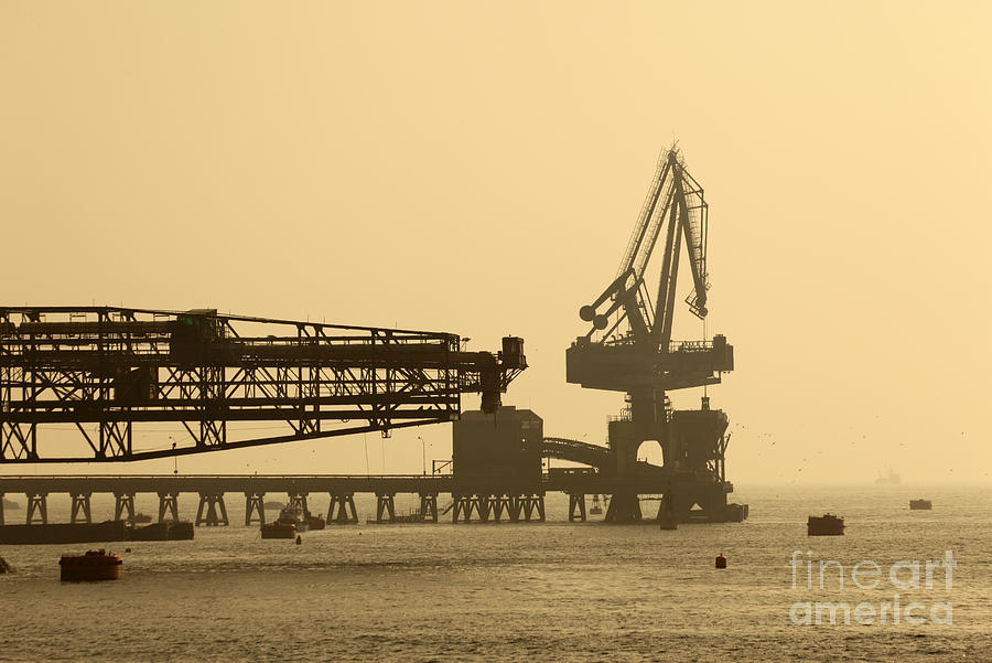 Gantry Crane in Port Photograph by James Brunker