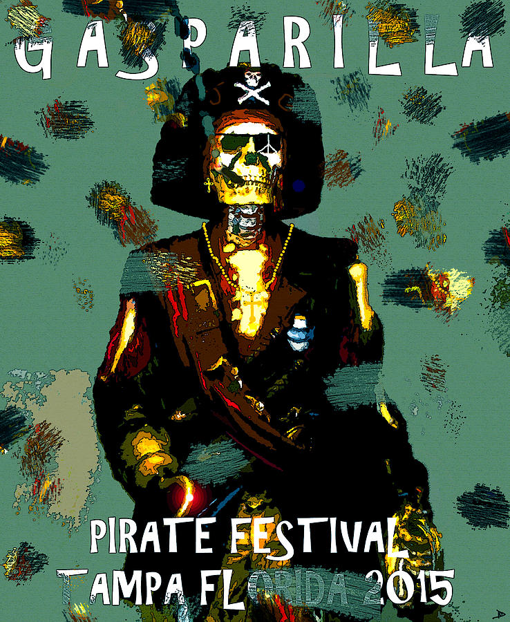 Gasparilla Pirate Fest 2015 full work Painting by David Lee Thompson