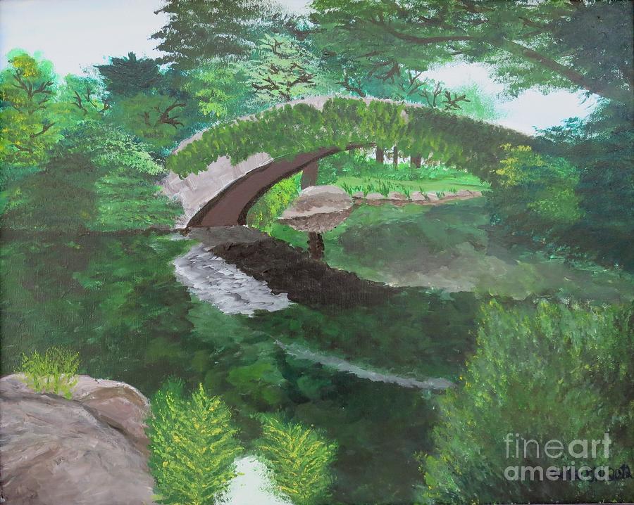 Central Park Painting - Gapstow Bridge Central Park New York City by C E Dill