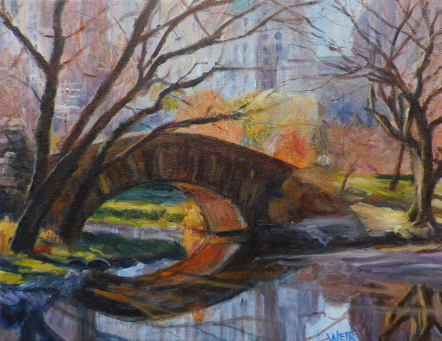 Gapstow Bridge Central Park New York  City Painting by Chris Weir