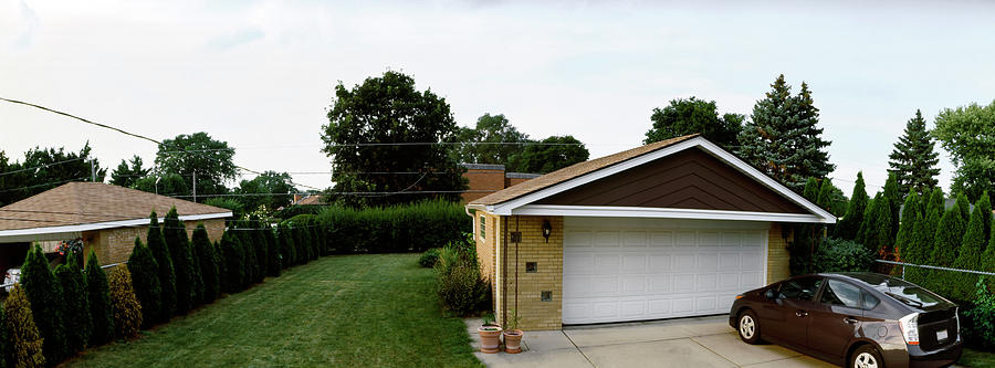 Architecture Photograph - Garage With Hybrid Car, Stelle, Rogers by Panoramic Images
