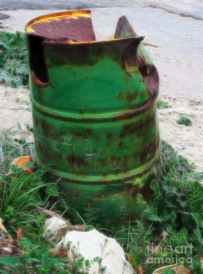 Garbage Bin - Fractalius Photograph by Doc Braham