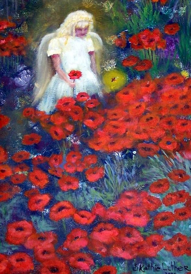 Garden Angel Painting by Kathleen Luther