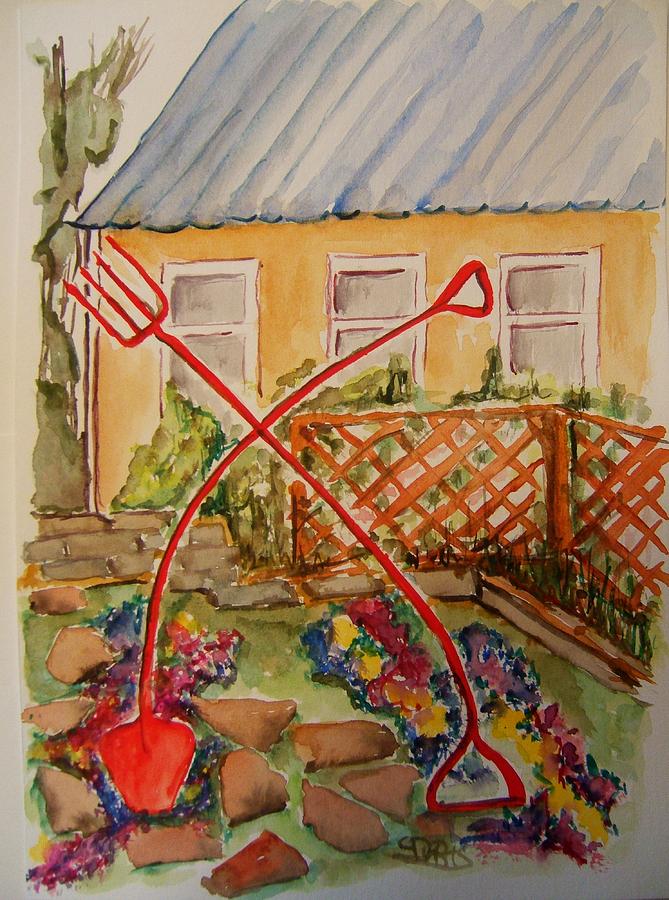 Garden Art Painting by Elaine Duras