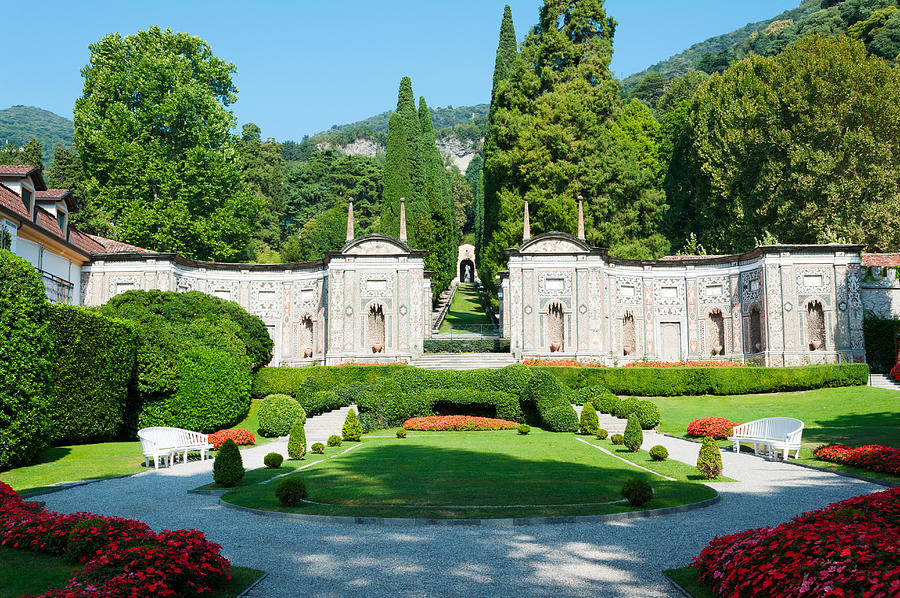 Architecture Photograph - Garden At Villa Deste Hotel, Cernobbio by Panoramic Images