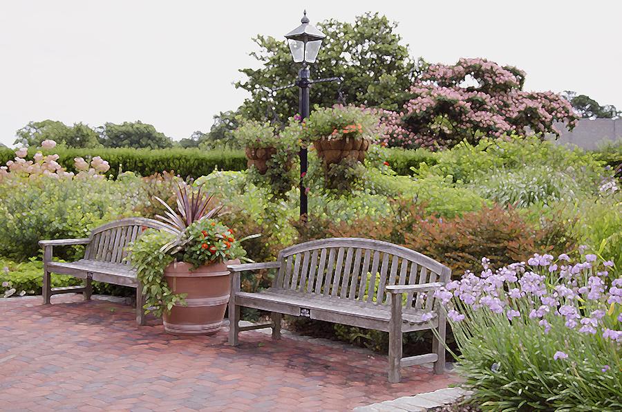 Garden Benches 6 Painting By Jeelan Clark
