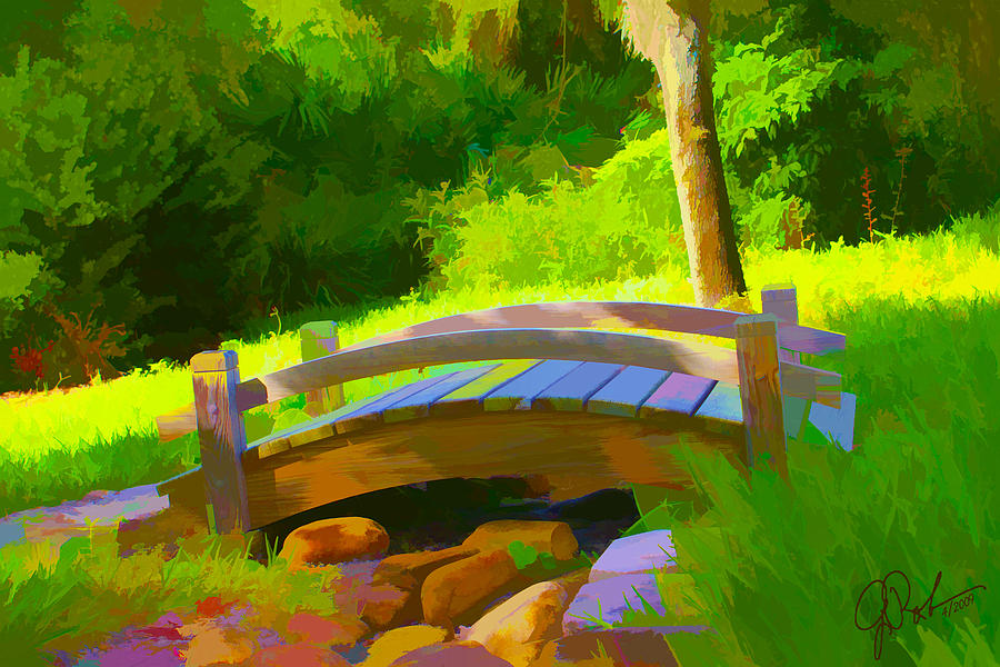 Tree Painting - Garden Bridge by Gerry Robins