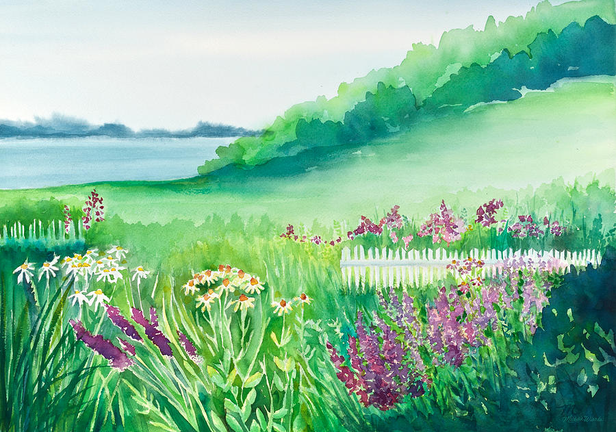 Garden by the Sea Painting by Michelle Constantine