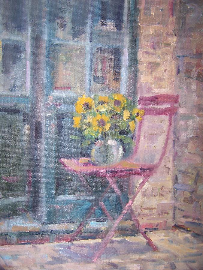 Garden chair Painting by Bart DeCeglie