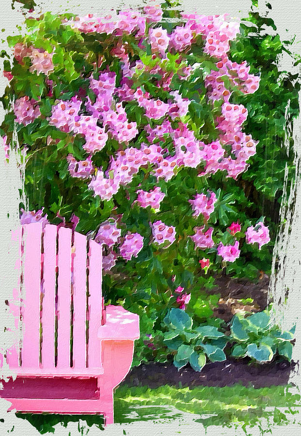 Garden Chair Painting by Bonnie Bruno