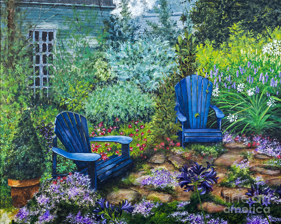 Garden Chairs in the Adirondacks by Fran Langer Painting by Sheldon ...