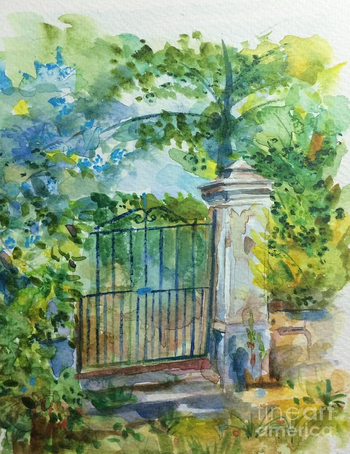 Garden gate Painting by Jieming Wang