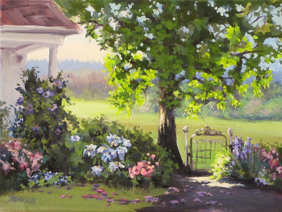 Garden Gate Painting by Karen Ilari