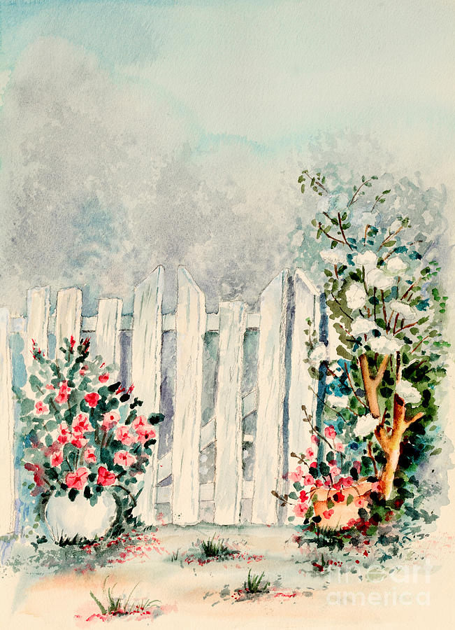 Garden Gate Painting by Pattie Calfy
