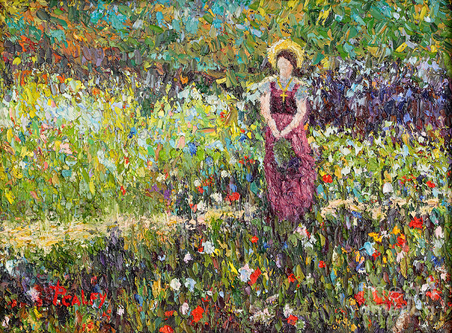 Garden Girl Painting by Pattie Calfy