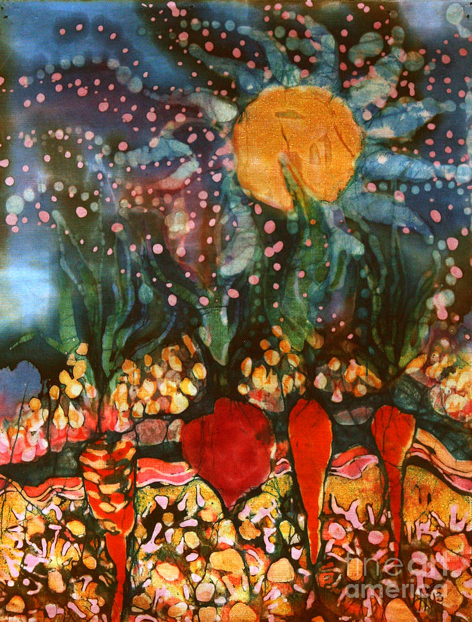 Garden in Moonlight Tapestry - Textile by Carol Law Conklin