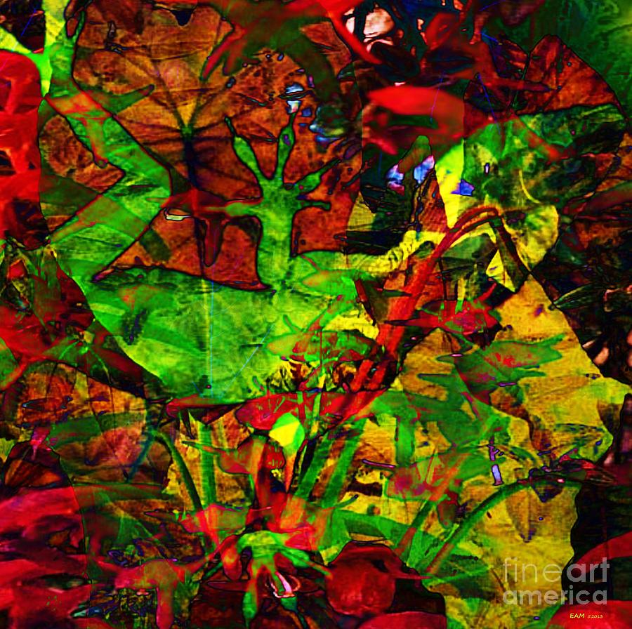 Abstract Digital Art - Garden Lizard by Elizabeth McTaggart