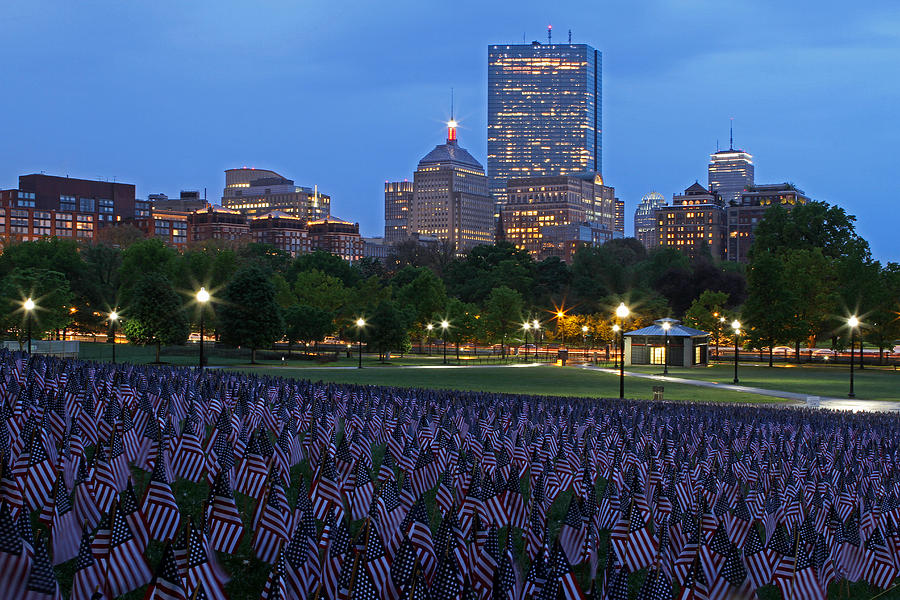 Garden of American Flags in the Boston Common Photograph by Juergen Roth