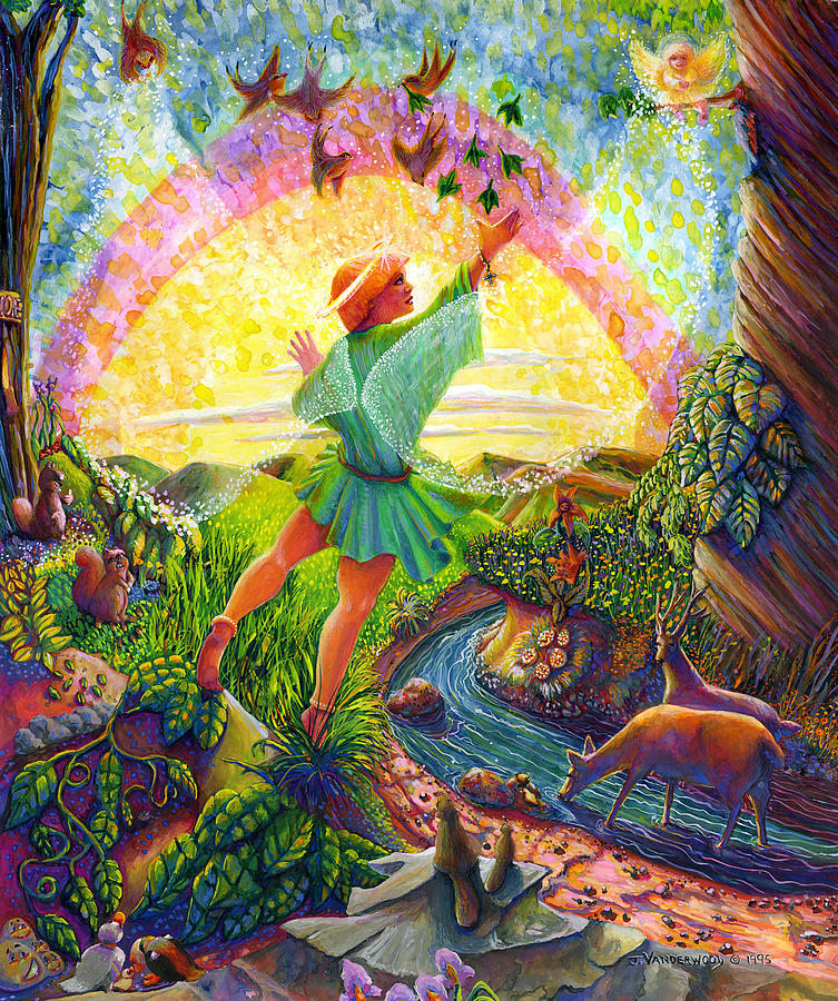 Garden Of Eden Angel Painting By Jacquelin L Vanderwood Westerman