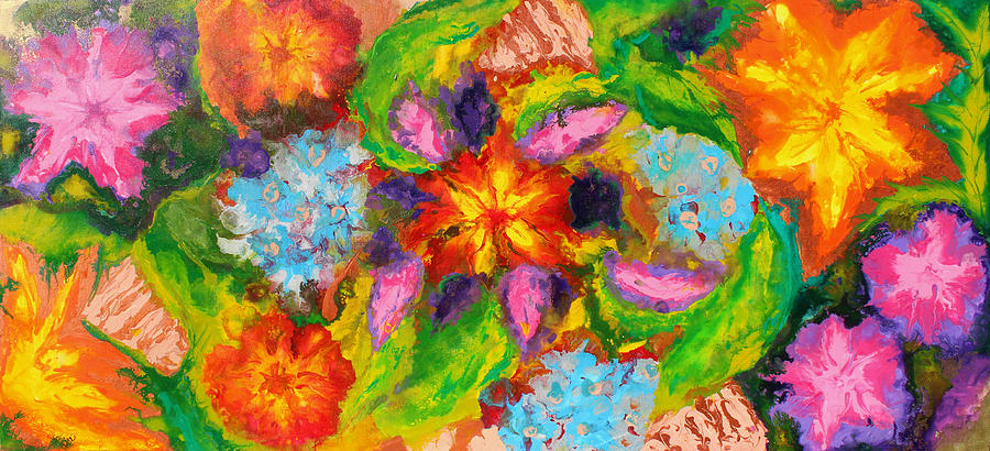 Flower Painting - Garden of Eden by Julia Apostolova