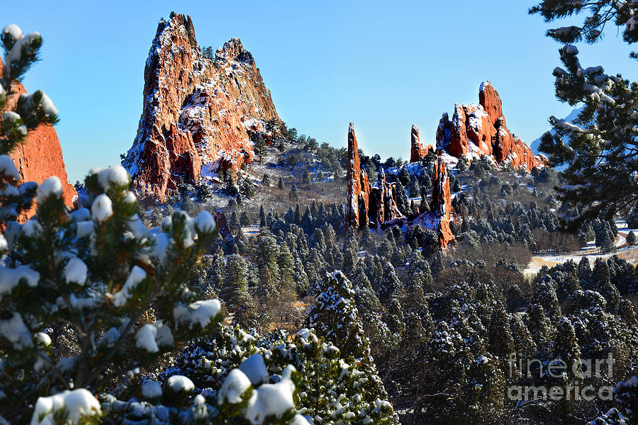 Garden of the Gods after Snow Colorado Landscape Photograph by Jon Holiday