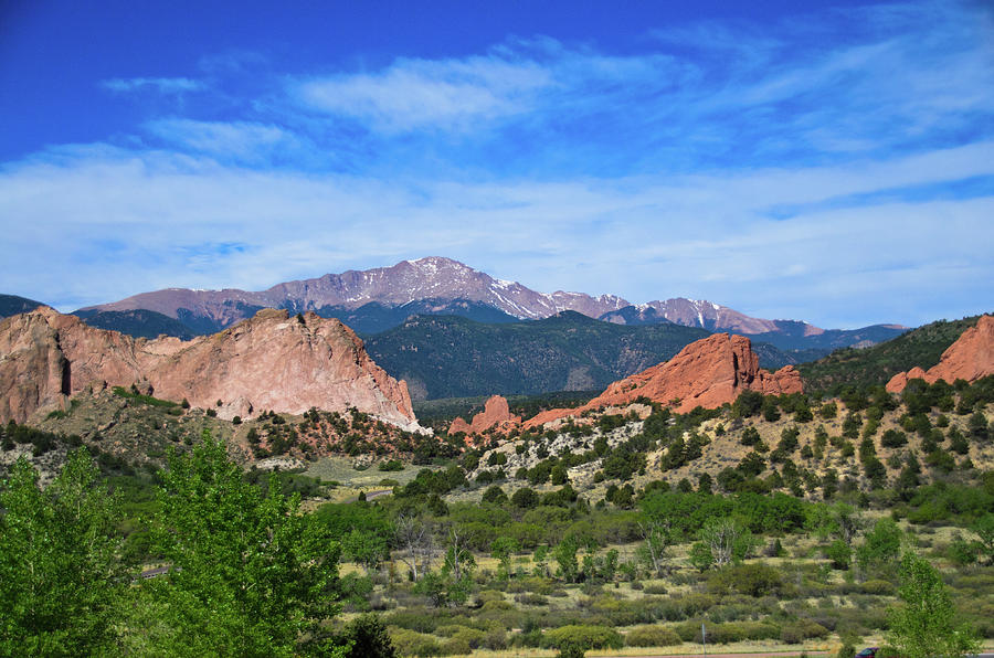 Nature Photograph - Garden Of The Gods With Pikes Peak by Dan Buettner