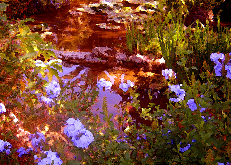 Landscape Painting - Garden Pond by Amy Vangsgard