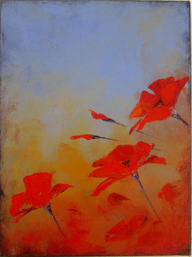 Garden Reds Painting by Carolyn Doe