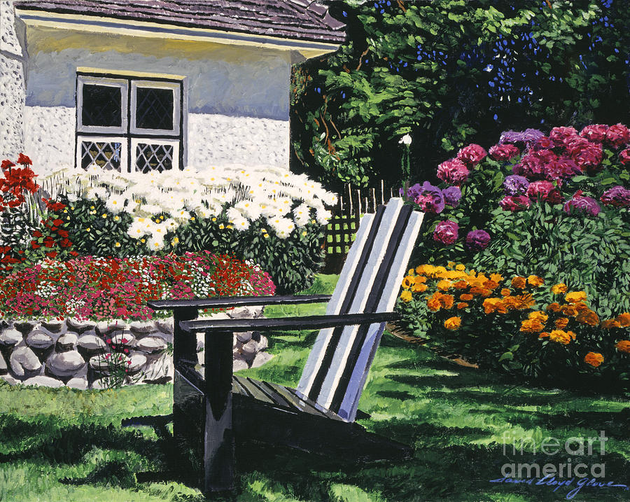 Garden Painting - Garden Resting Place by David Lloyd Glover