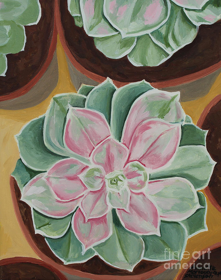 Garden Rossette Painting by Annette M Stevenson