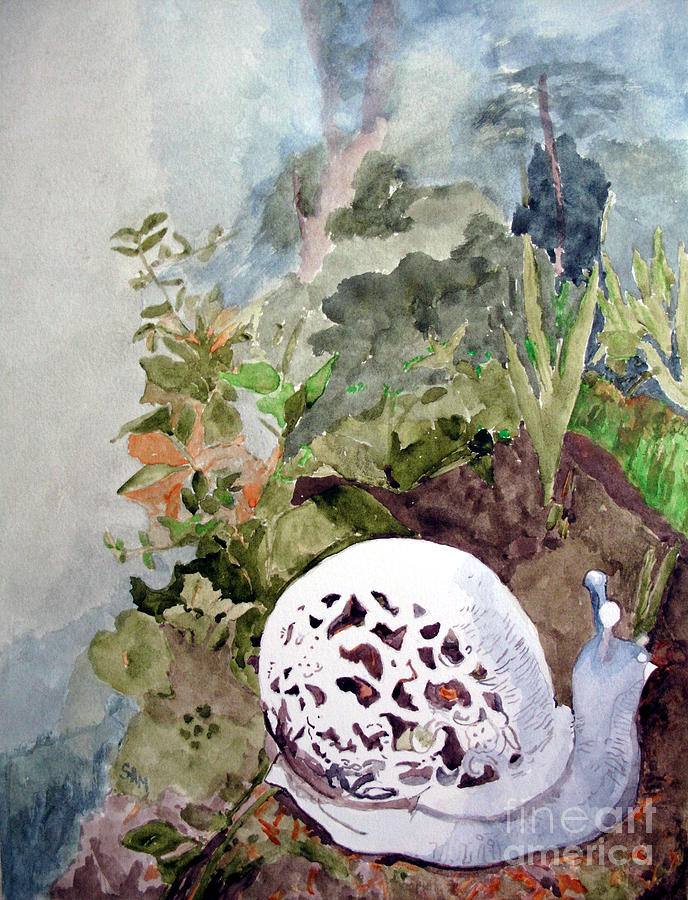 Garden Snail Painting by Sandy McIntire