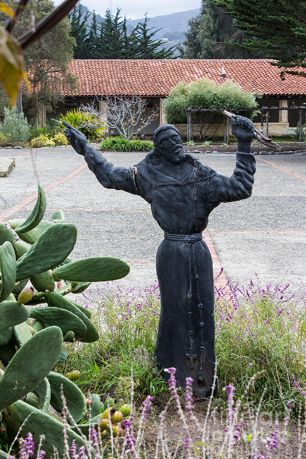 Garden Statue At Carmel Mission Photograph by Suzanne Luft