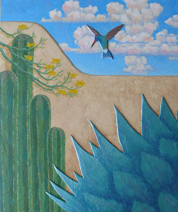 Hummingbird Painting - Garden Wall by Jeff  Sartain