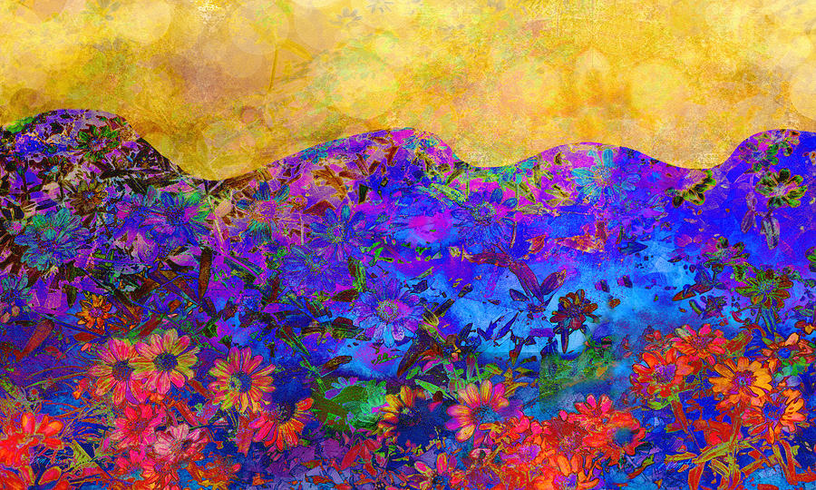 Flower Digital Art - Garden Wall Two by Ann Powell