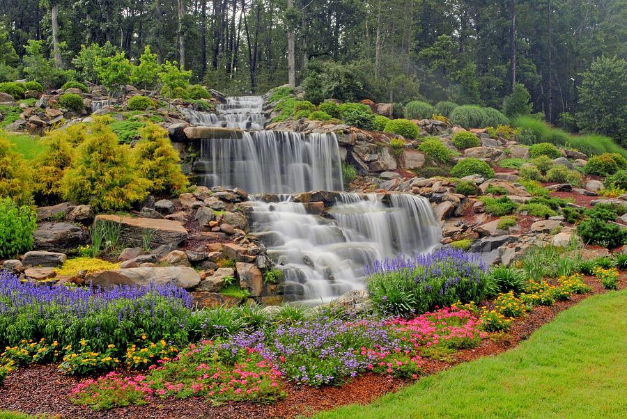 Flower Photograph - Garden Waterfall in South Carolina by Willie Harper