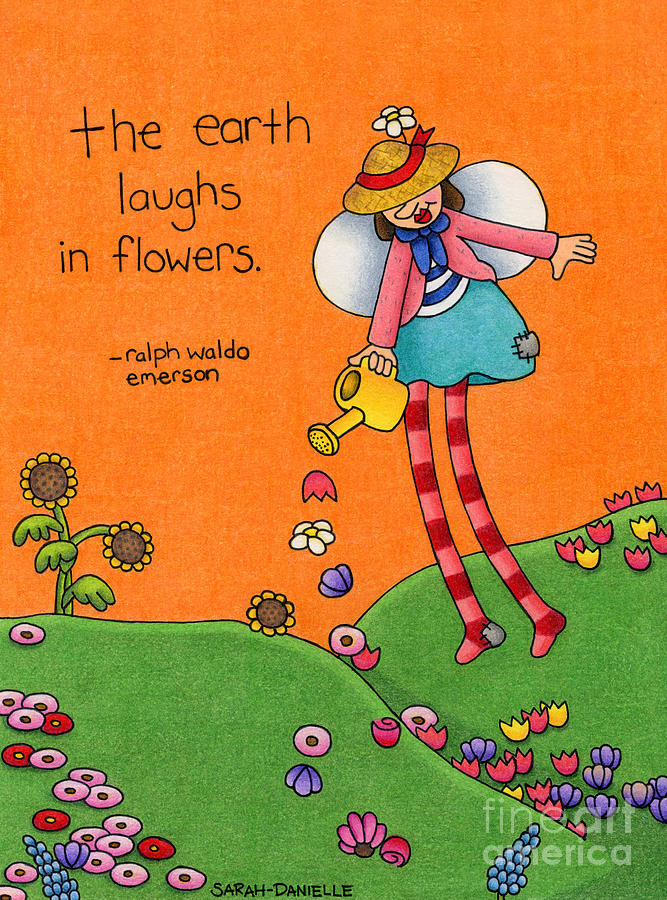 Flower Drawing - Gardener Angel by Sarah Batalka