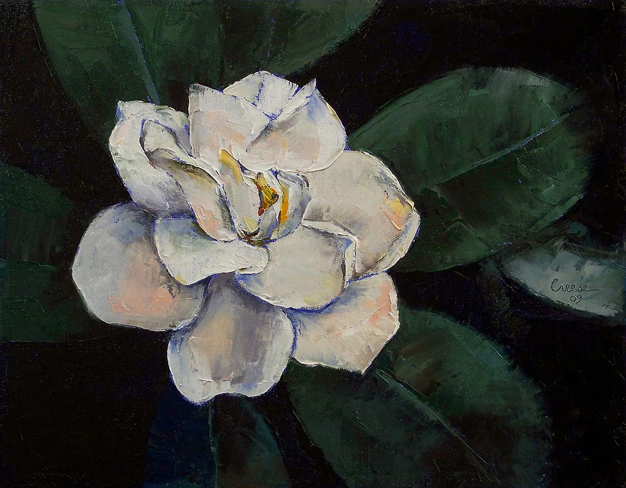 Flower Painting - Gardenia Oil Painting by Michael Creese