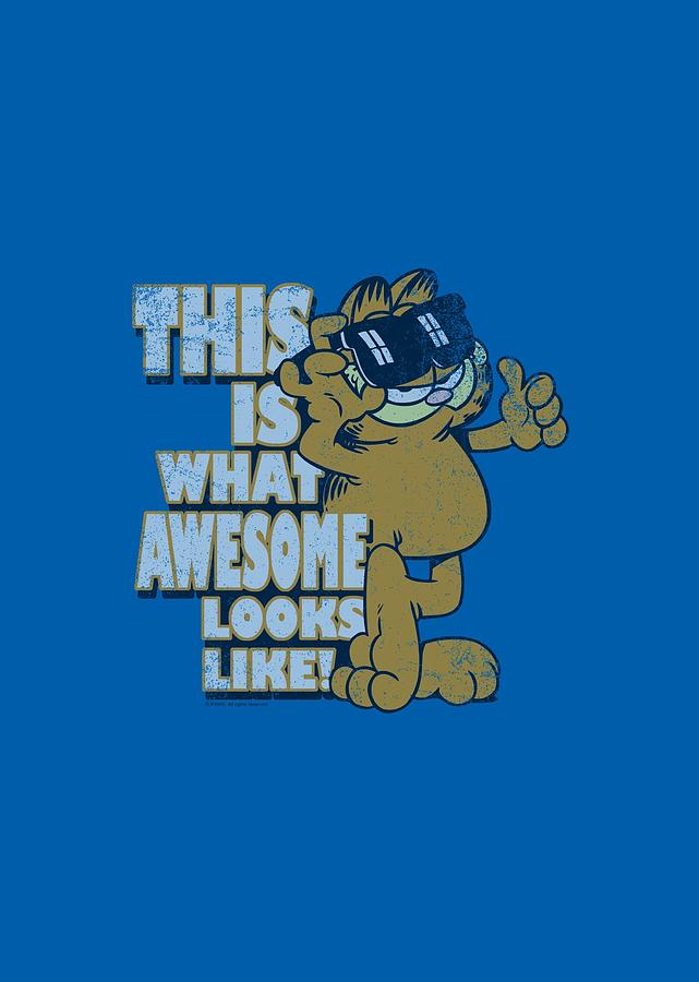 Cat Digital Art - Garfield - Awesome by Brand A