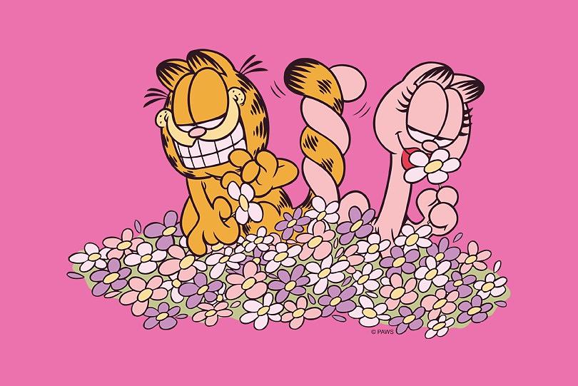Cat Digital Art - Garfield - Chicks Dig Flowers by Brand A