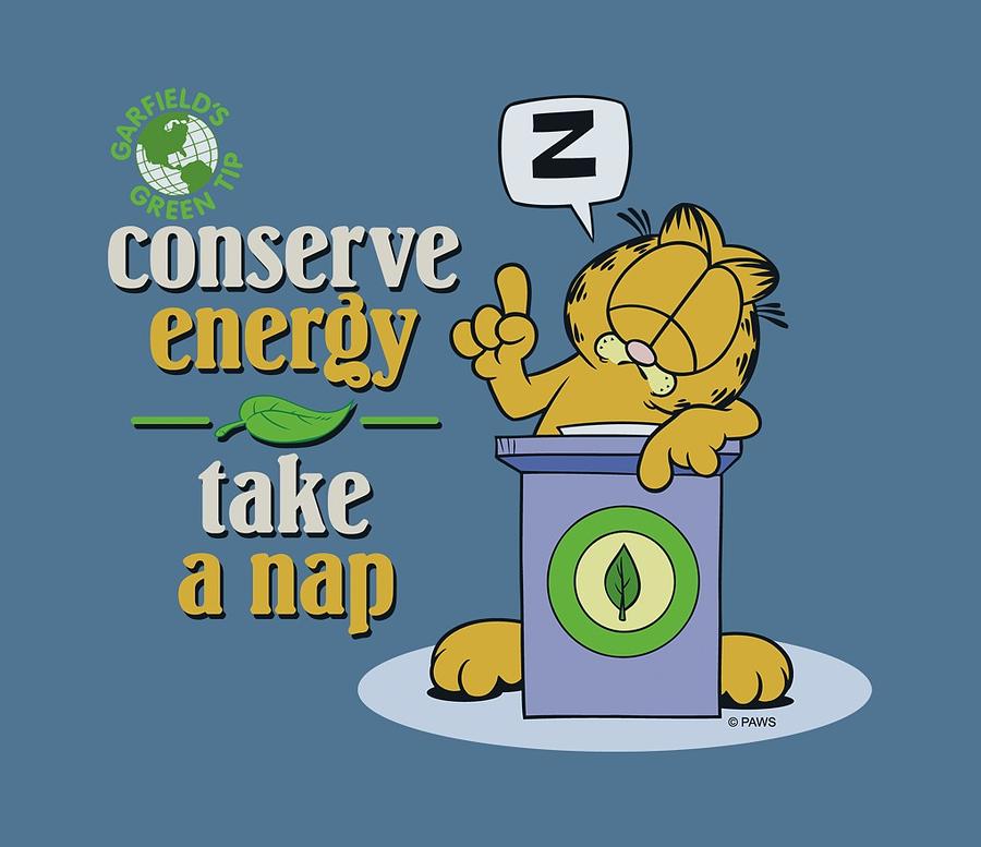 Cat Digital Art - Garfield - Conserve Energy by Brand A