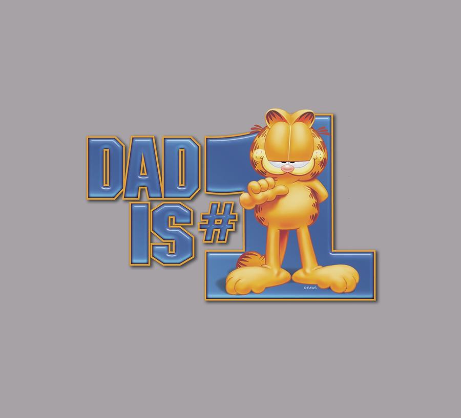 Cat Digital Art - Garfield - Dad Is Number One by Brand A