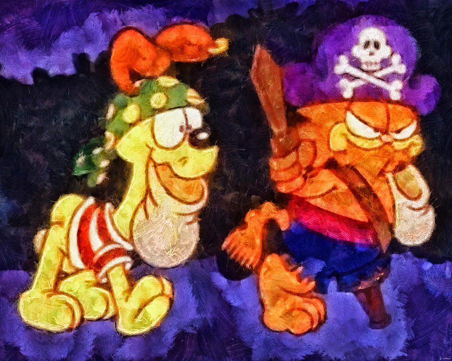 Garfield Halloween Digital Art by Joe Misrasi