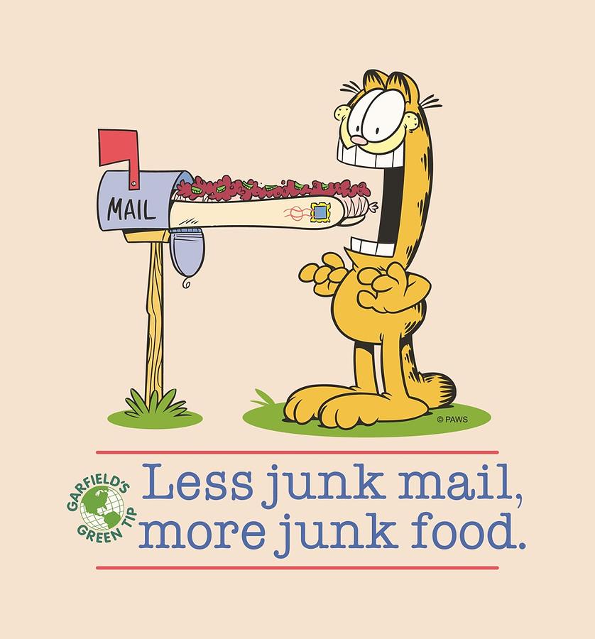 Cat Digital Art - Garfield - Less Junk Mail by Brand A